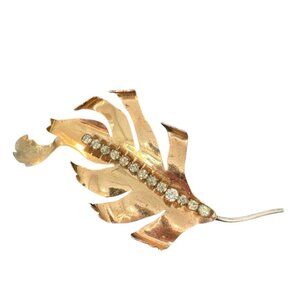 Vintage Brooch Pin Sterling Silver Dorel Leaf signed MCM